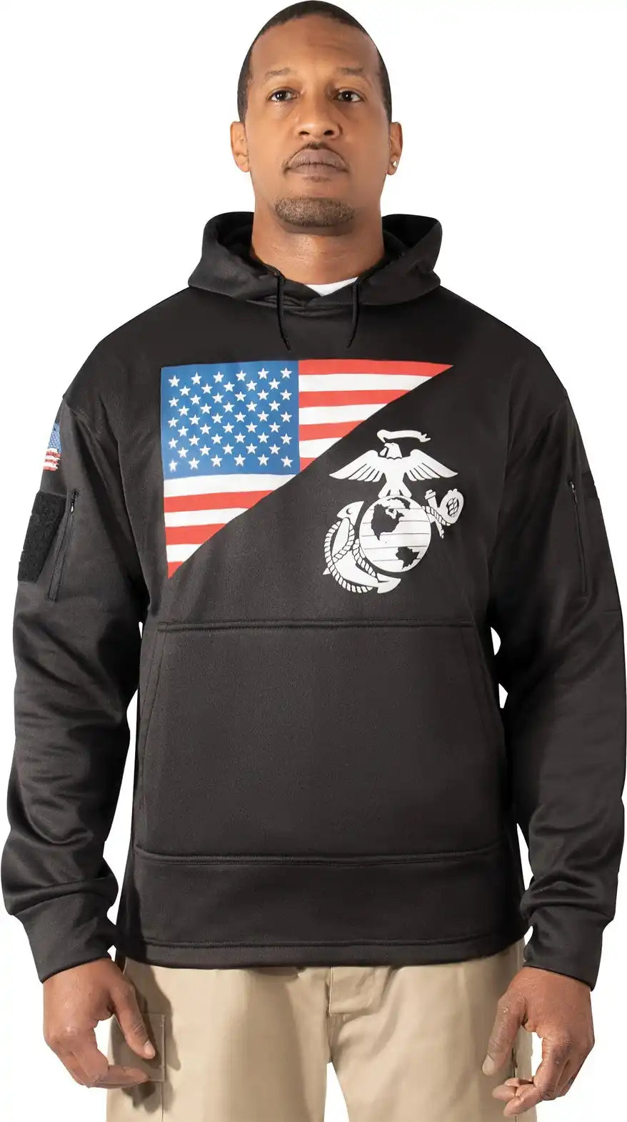 Rothco us Flag / Usmc Eagle Globe & Anchor Concealed Carry Hoodie Black / s