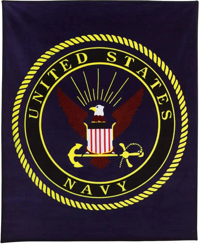 Rothco us Navy Military Insignia Fleece Blanket