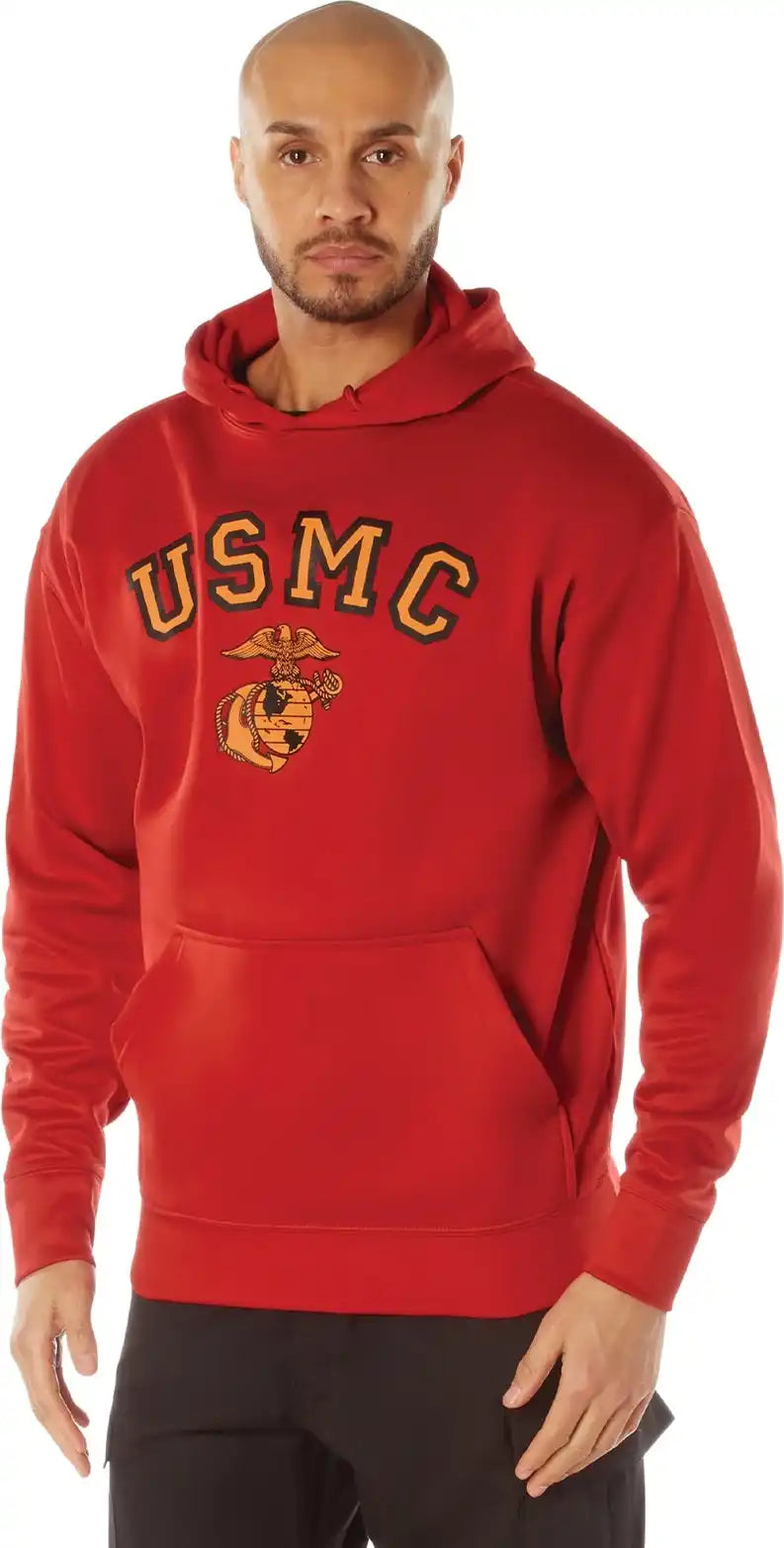Rothco Usmc Eagle Globe and Anchor Pullover Hooded Sweatshirt Red / s