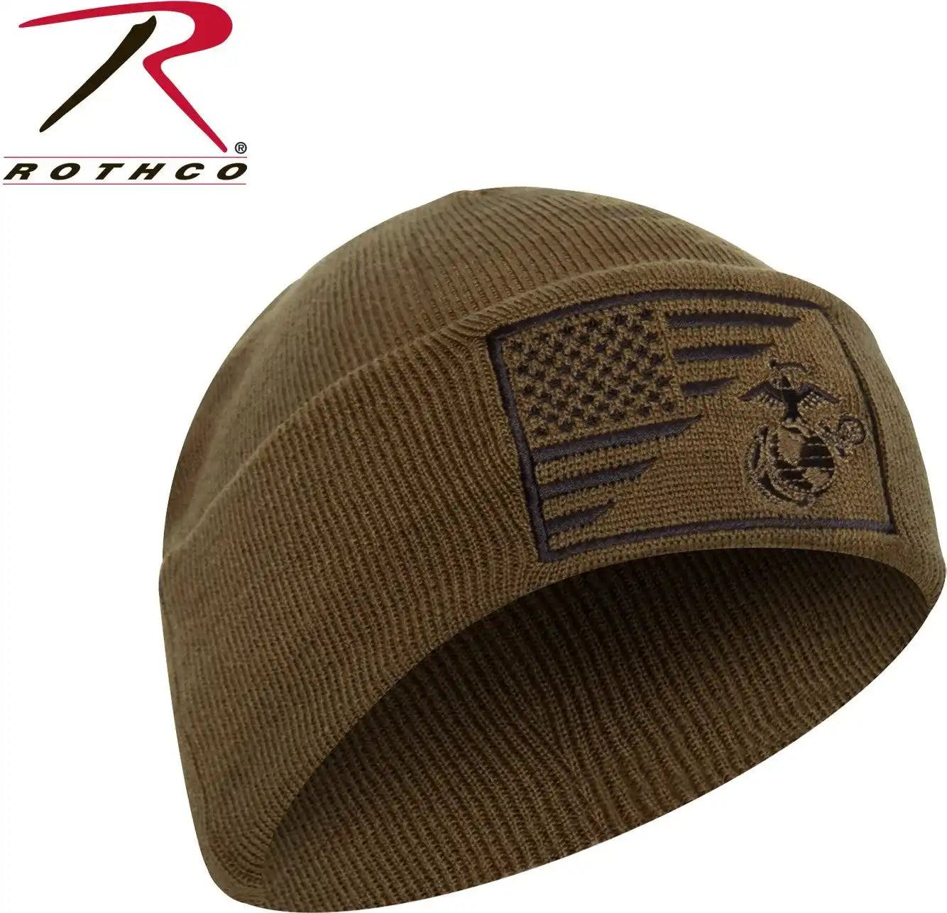 Rothco Usmc Eagle Globe and Anchor / us Flag Deluxe Fine Knit Watch Cap