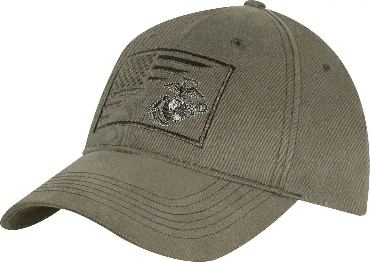 Rothco Usmc Eagle Globe and Anchor / us Flag Low Pro Cap Olive Drab / one Size