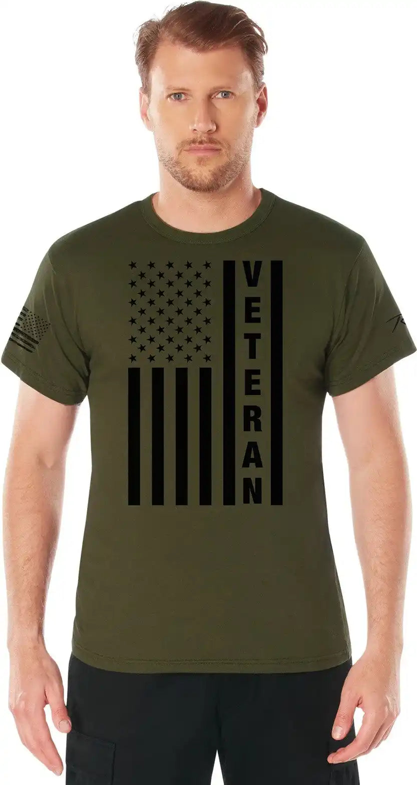 Rothco Veteran Flag T-shirt - Olive Drab / s