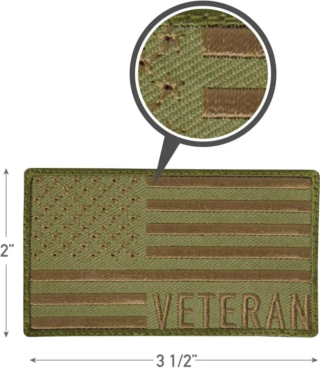 Rothco Veteran us Flag Patch Coyote Brown / one Size