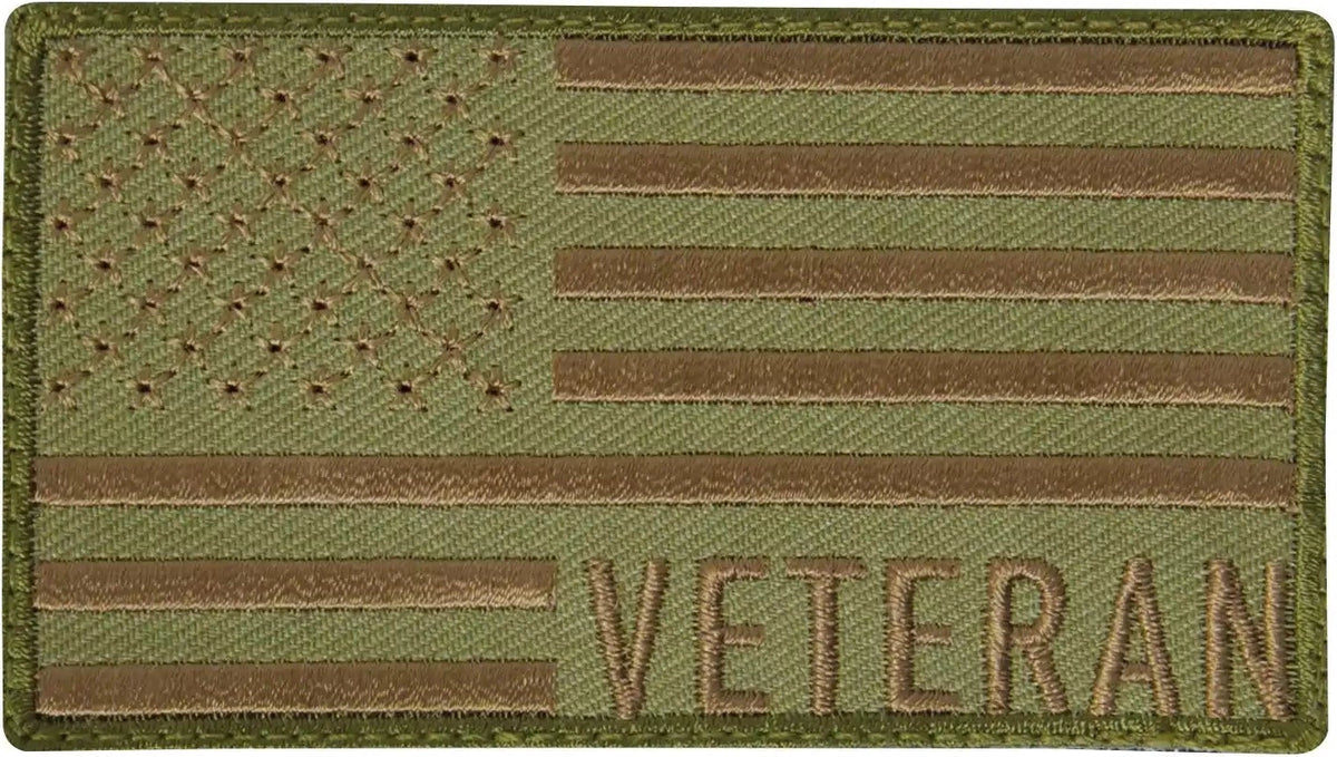 Rothco Veteran us Flag Patch Coyote Brown / one Size