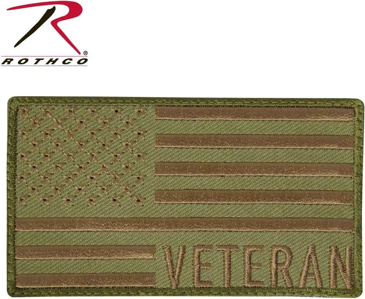 Rothco Veteran us Flag Patch Coyote Brown / one Size