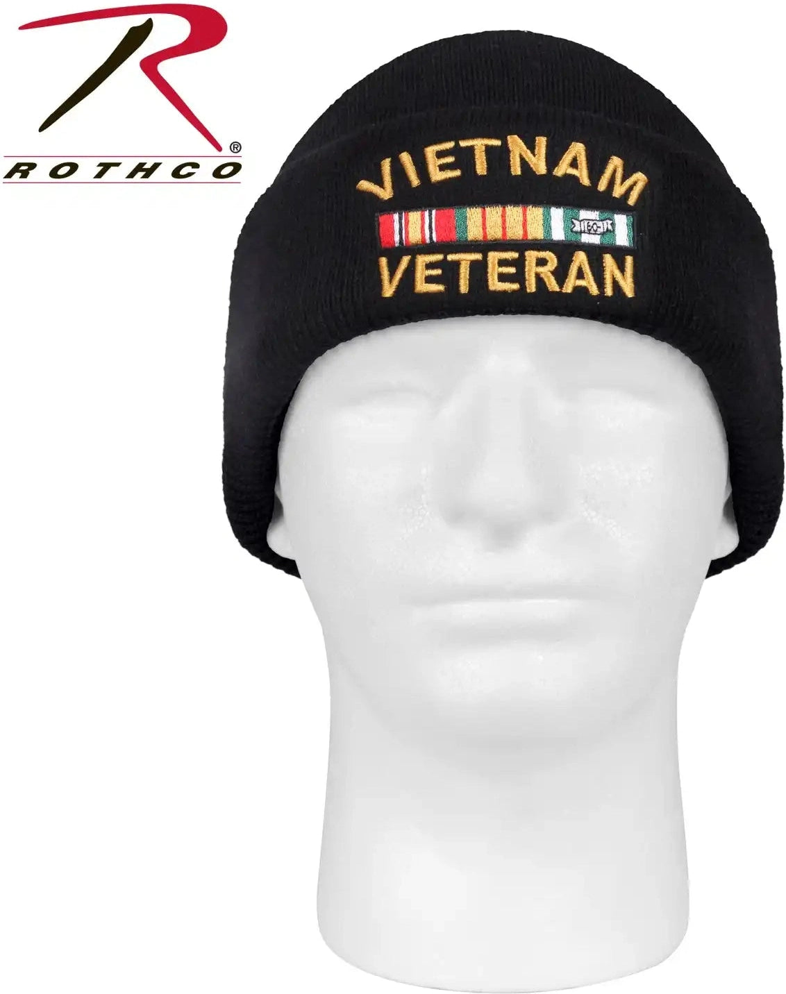 Rothco Vietnam Veteran Deluxe Embroidered Watch Cap Black / one Size