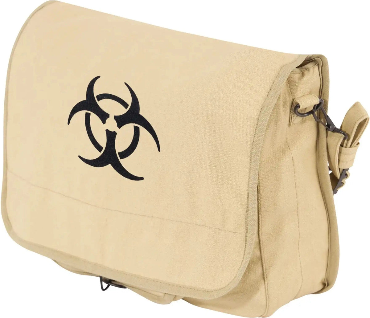 Rothco Vintage Canvas Paratrooper Bag with Bio Hazard Symbol