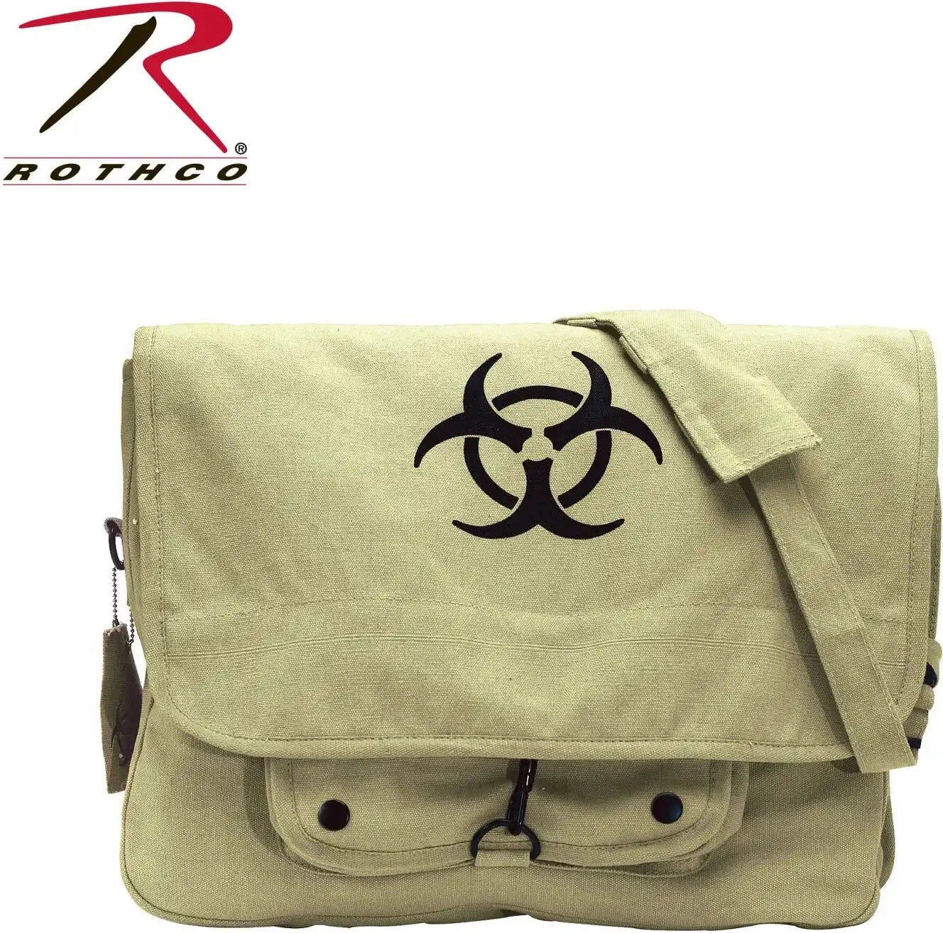 Rothco Vintage Canvas Paratrooper Bag with Bio Hazard Symbol