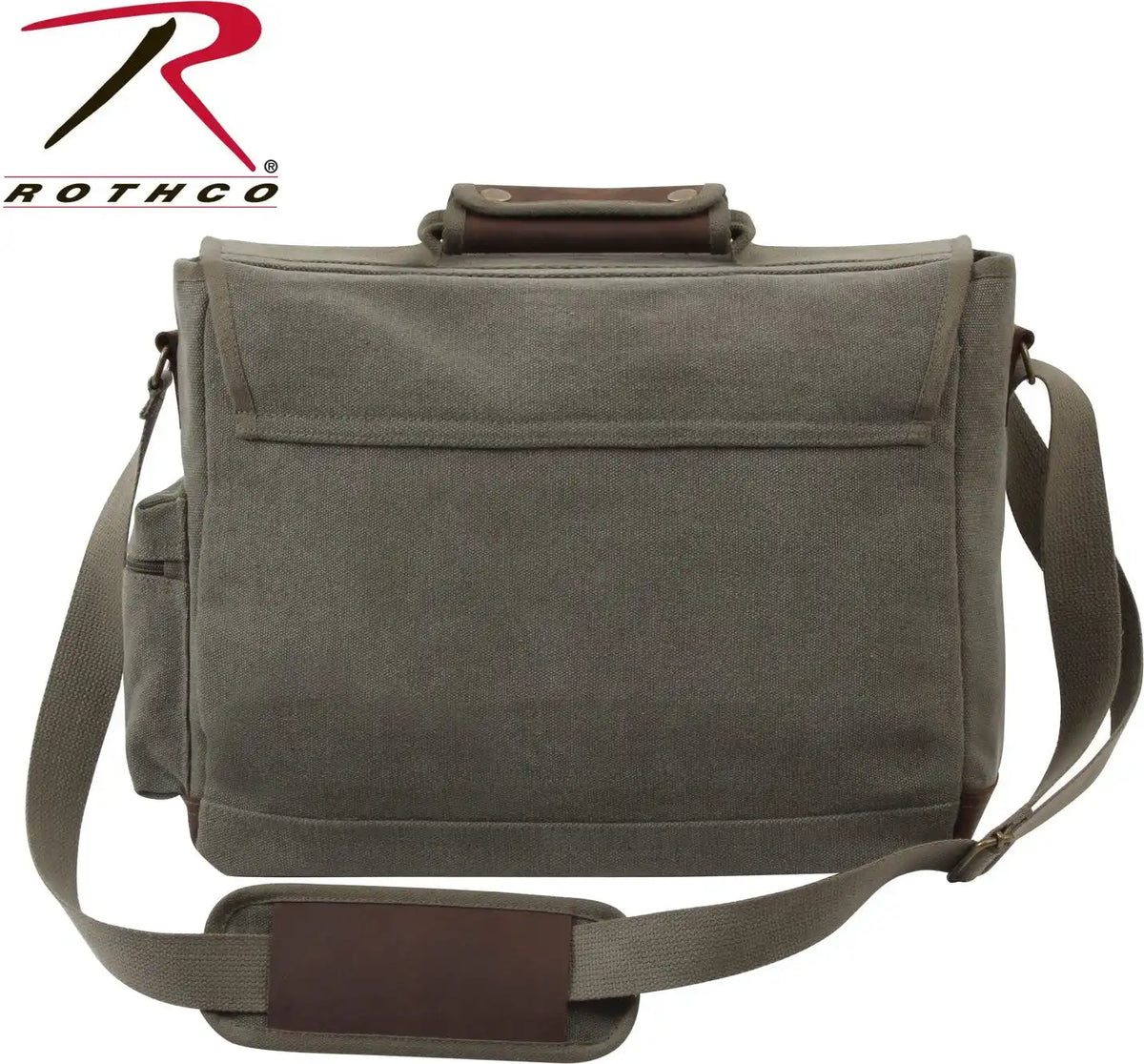 Rothco Vintage Canvas Pathfinder Laptop Bag with Leather Accents