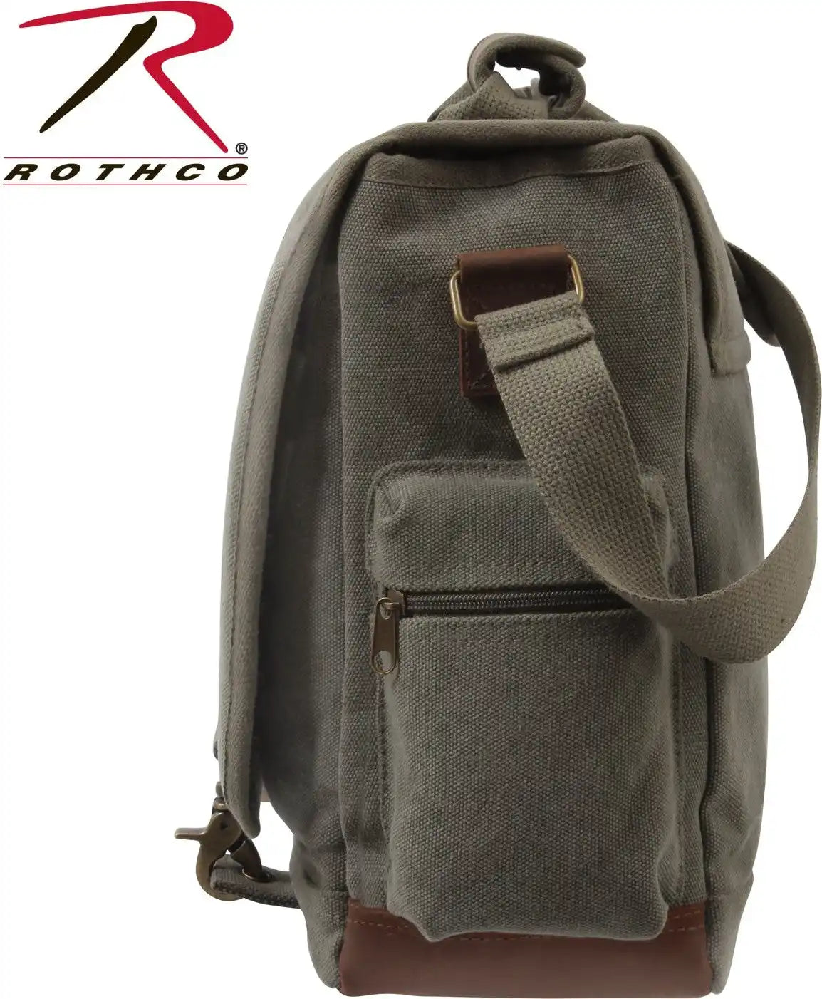 Rothco Vintage Canvas Pathfinder Laptop Bag with Leather Accents