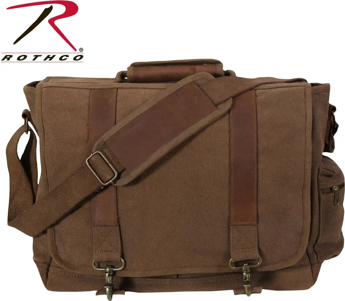Rothco Vintage Canvas Pathfinder Laptop Bag with Leather Accents