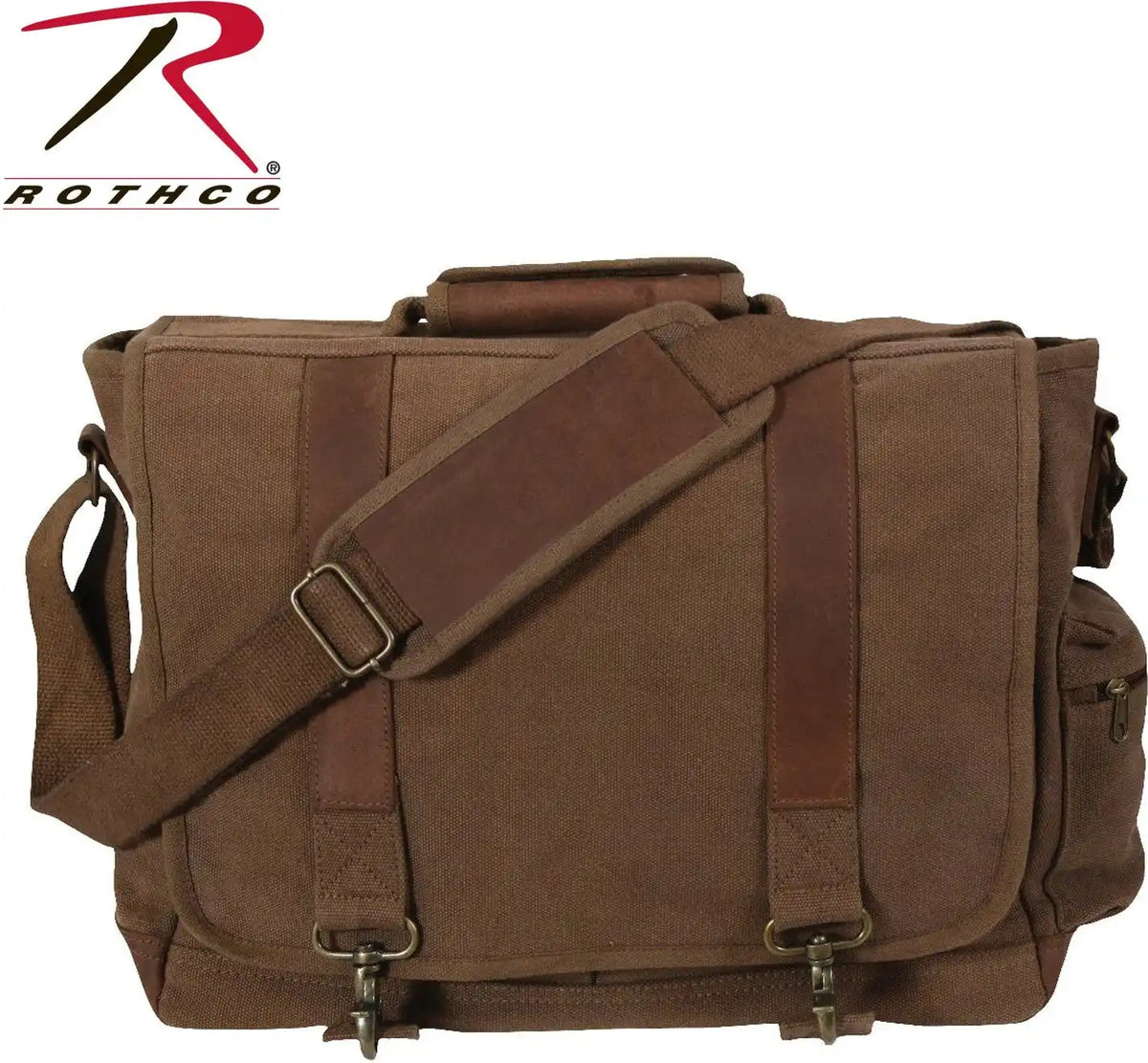 Rothco Vintage Canvas Pathfinder Laptop Bag with Leather Accents