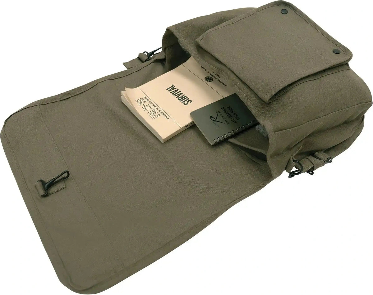 Rothco Vintage Canvas Shoulder Bag with Red Star Olive Drab