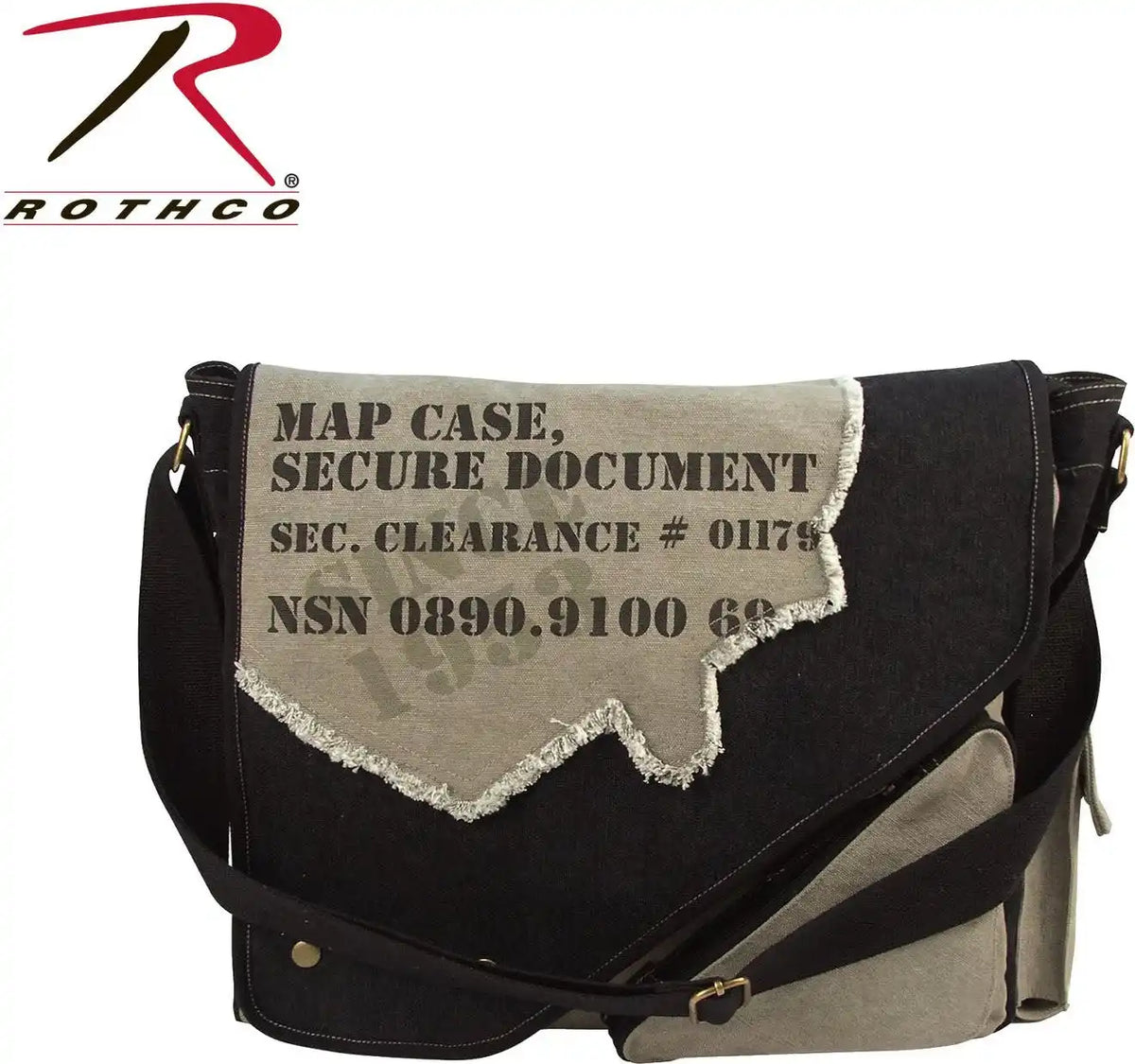 Rothco Vintage Canvas Two-tone Imprinted Map Bag