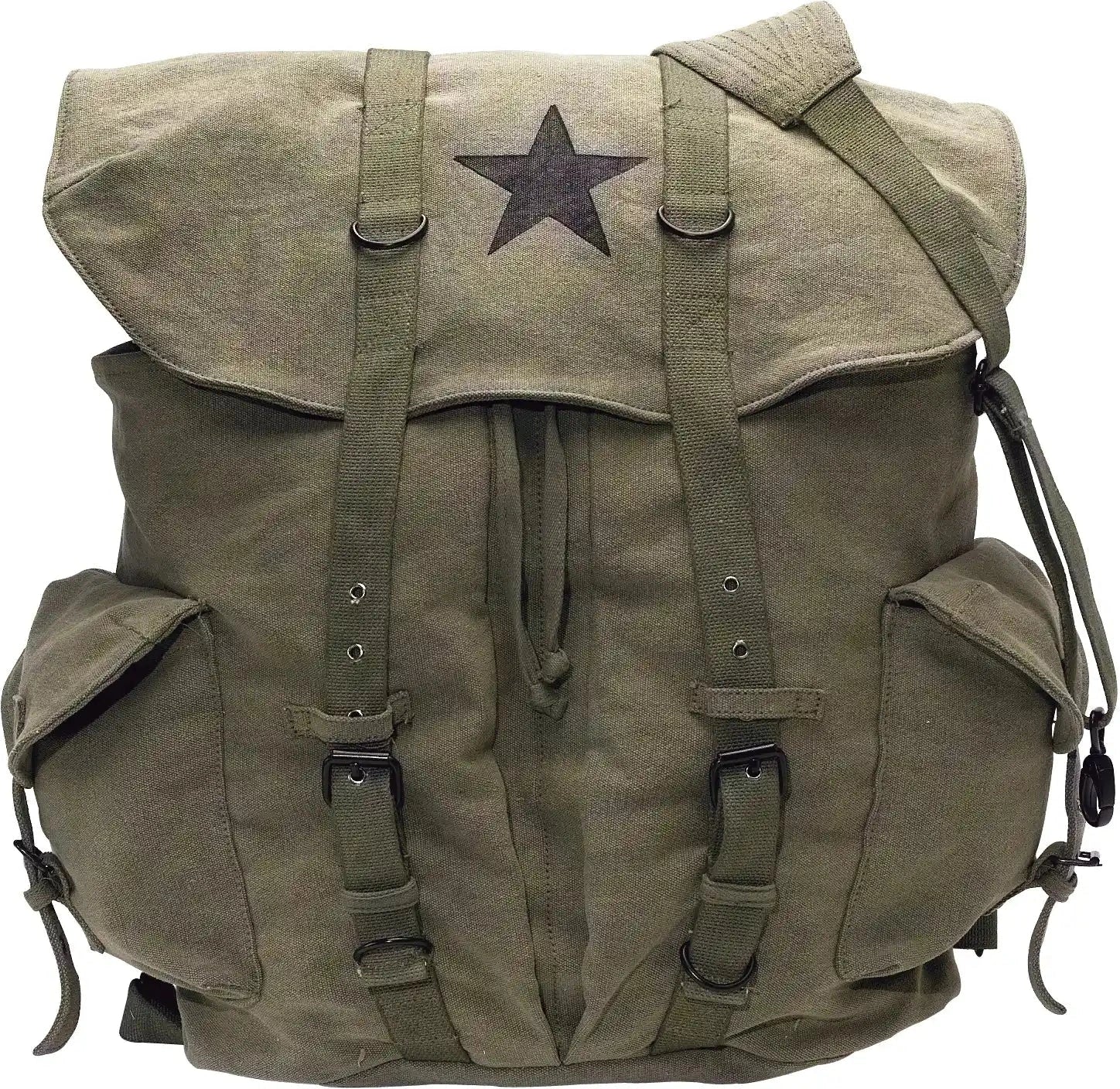 Rothco Vintage Weekender Canvas Backpack with Star Olive Drab