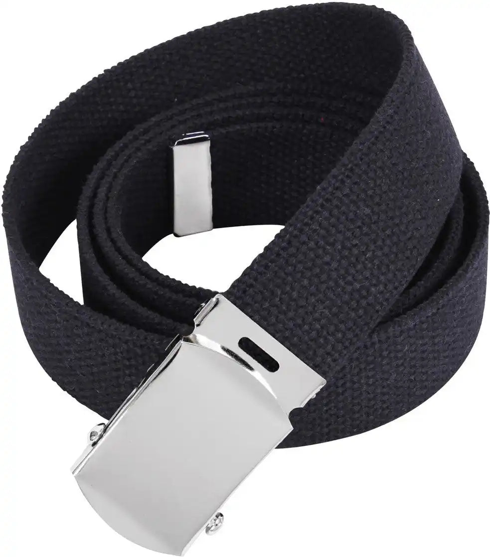 Rothco Web Belts - 44 Inches Long - Chrome / Black