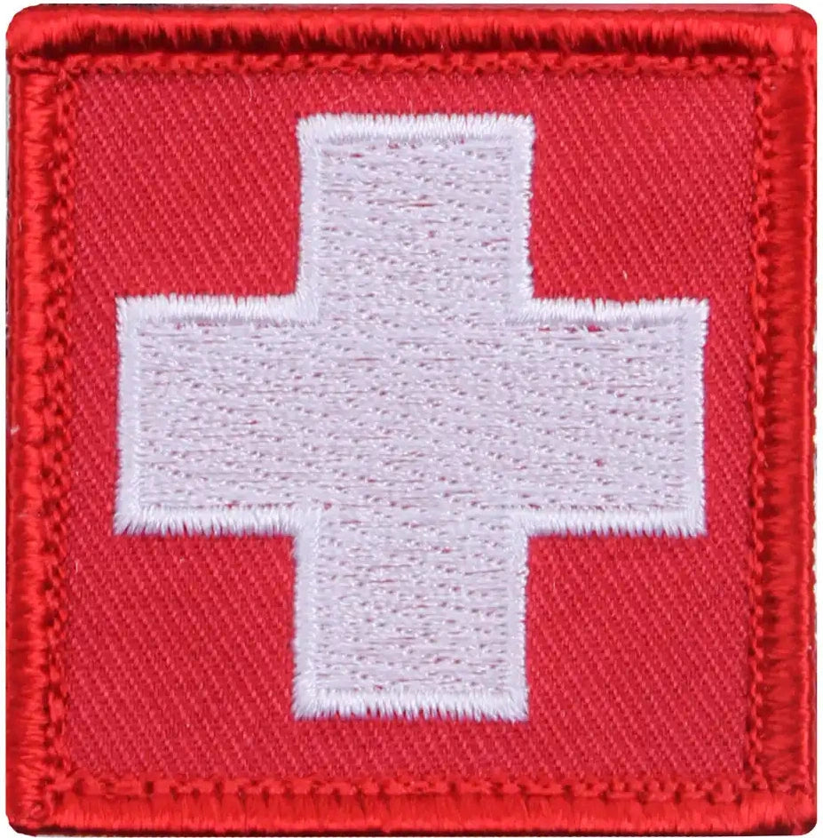 Rothco White Cross Red Morale Patch Bulk Packaging