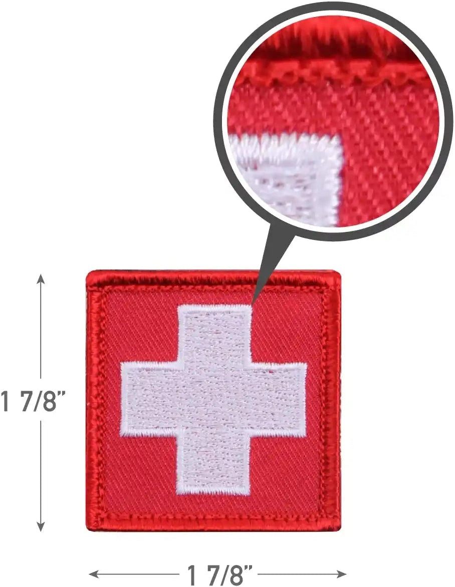 Rothco White Cross Red Morale Patch Bulk Packaging