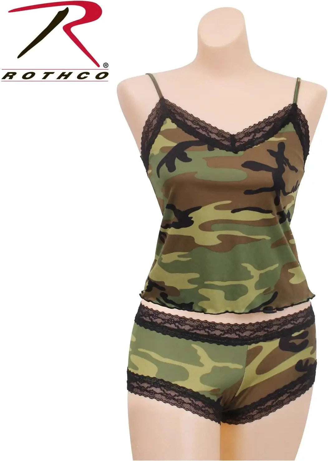Rothco Women’s Lace Trimmed Camo Camisole Woodland / Xs