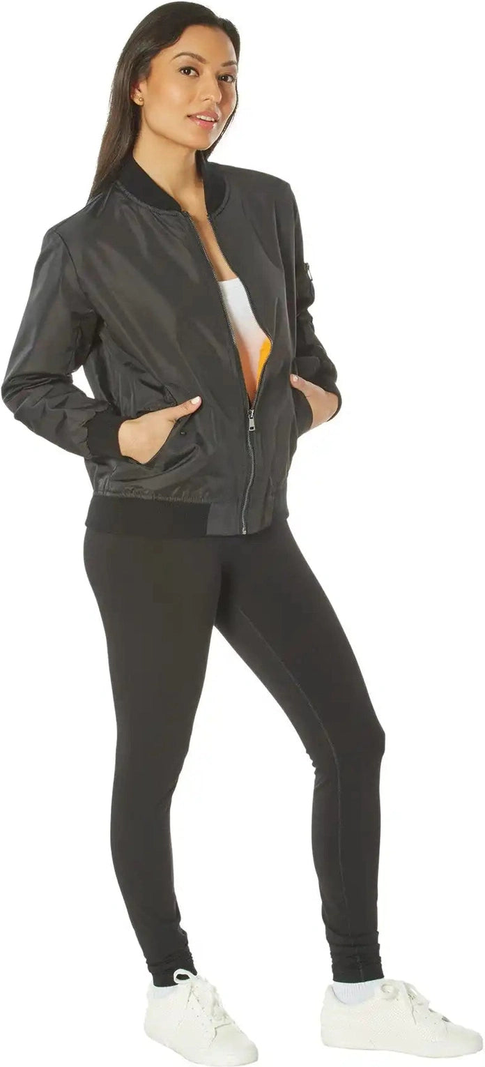 Rothco Womens Lightweight Ma 1 Flight Jacket Black / Xxs