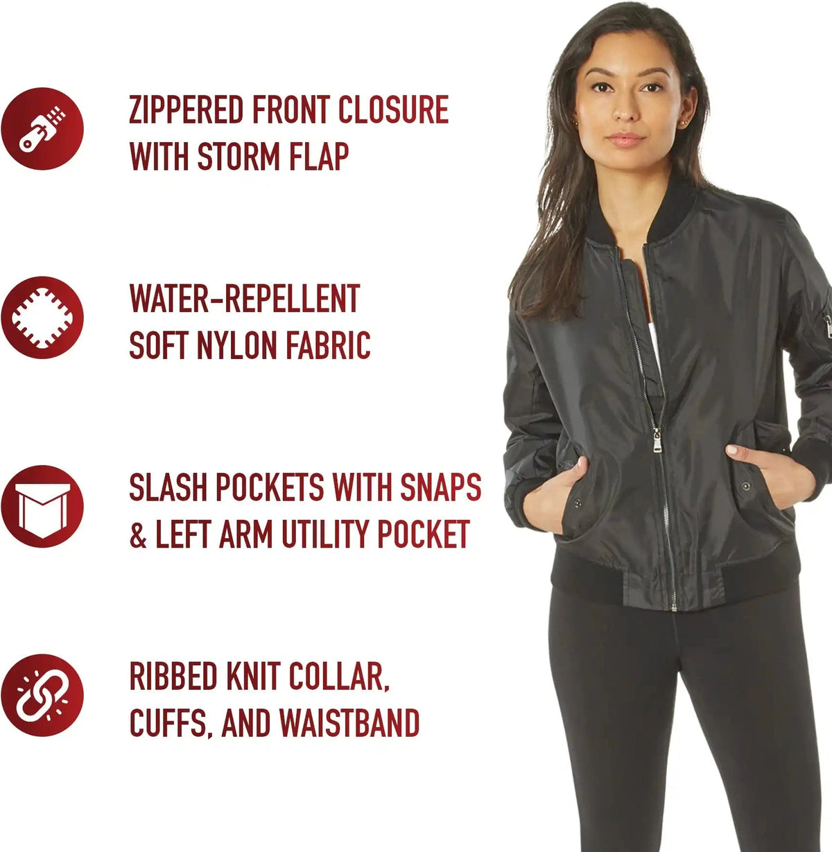 Rothco Womens Lightweight Ma 1 Flight Jacket