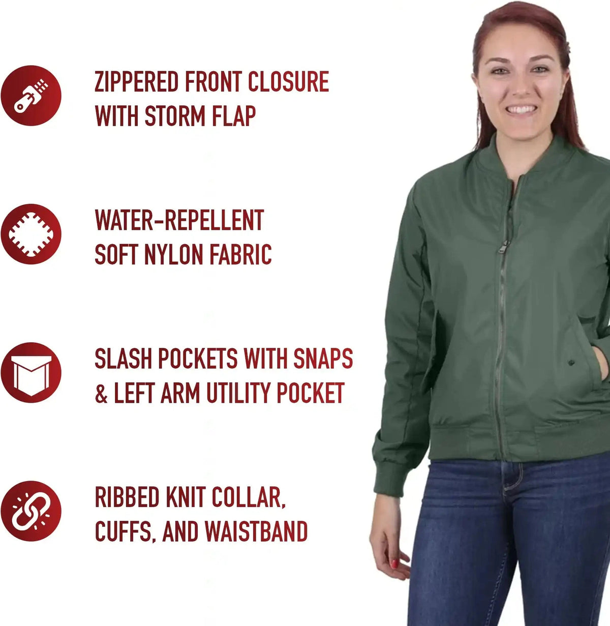 Rothco Womens Lightweight Ma 1 Flight Jacket