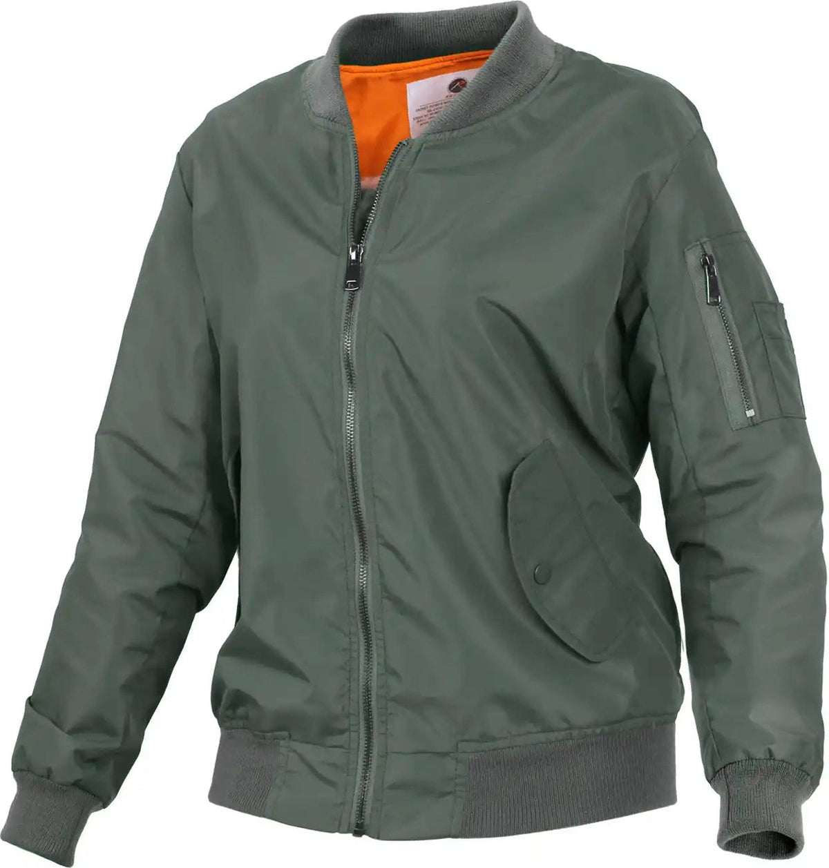 Rothco Womens Lightweight Ma 1 Flight Jacket Sage Green / Xxs