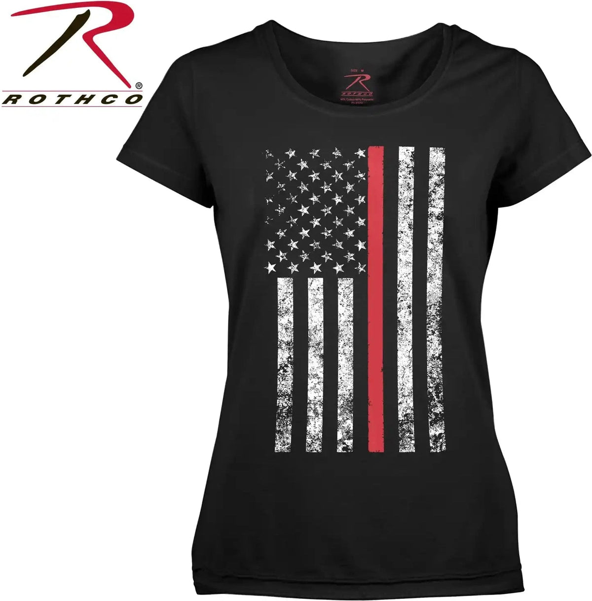 Rothco Womens Thin Red Line Longer t Shirt Black / 2xl