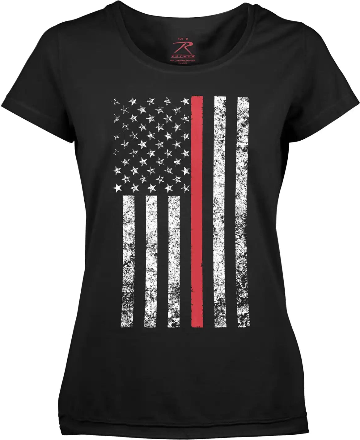Rothco Womens Thin Red Line Longer t Shirt Black / 2xl