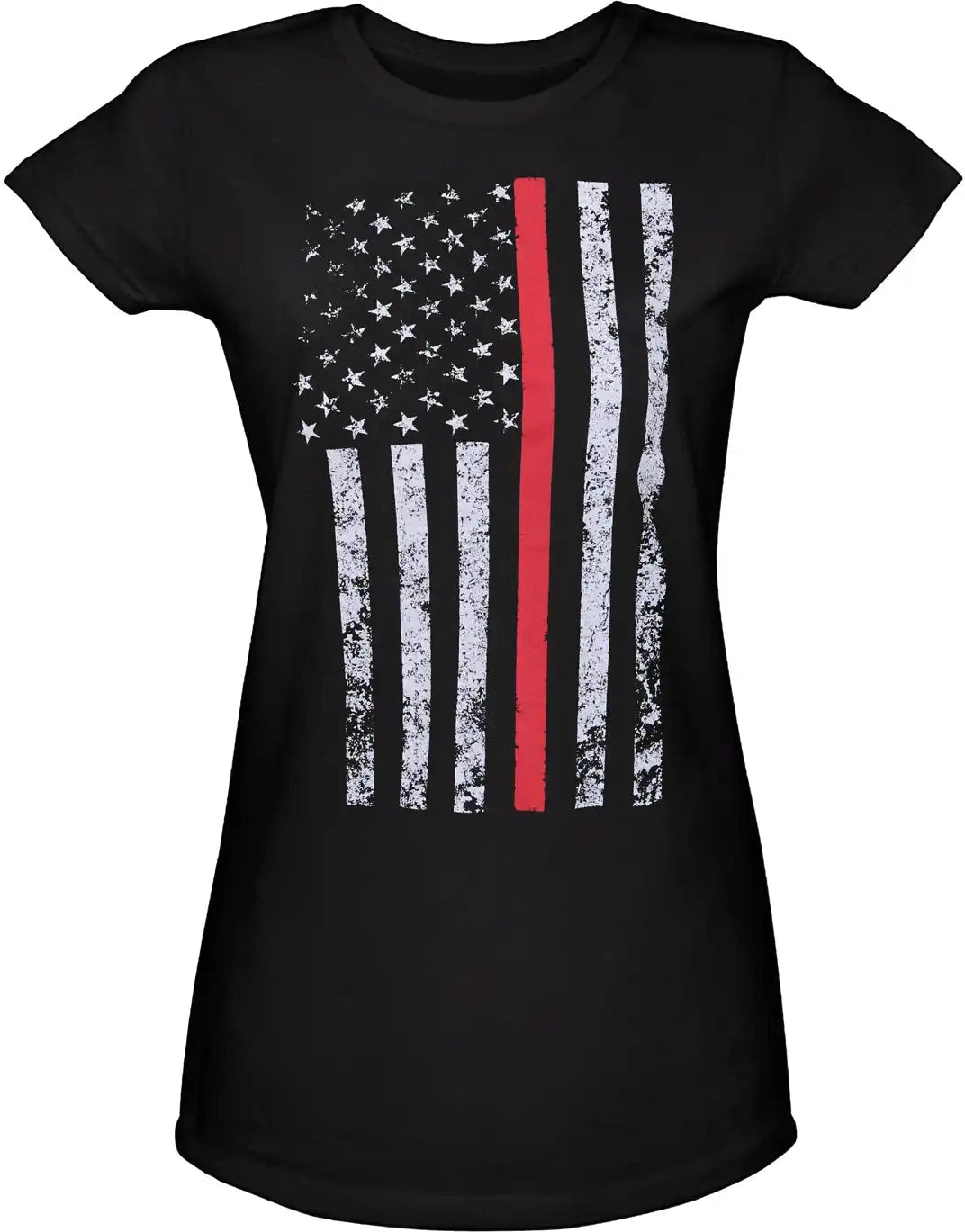 Rothco Womens Thin Red Line Longer t Shirt Black / 2xl