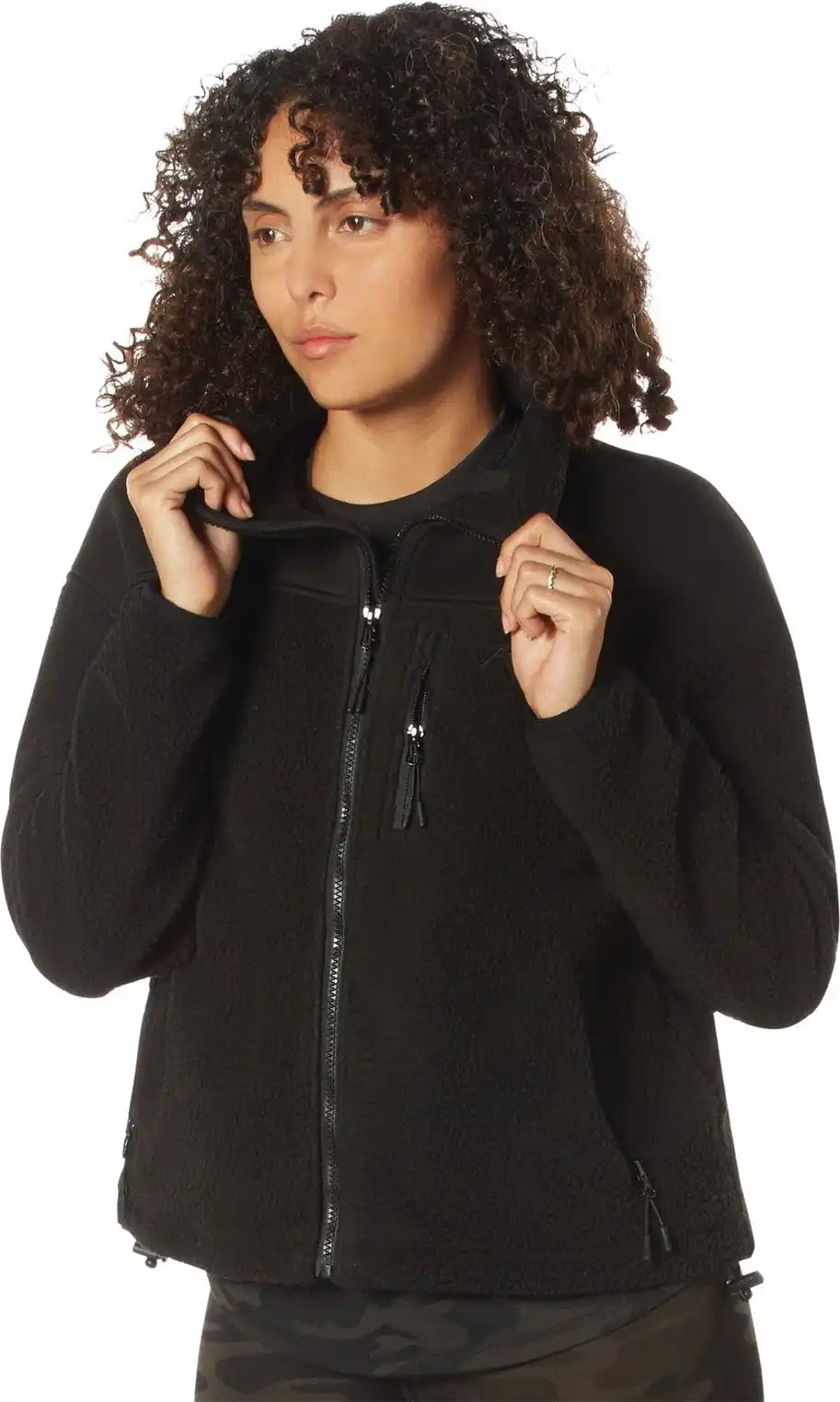 Rothco Womens Trailsman Sherpa Fleece Jacket - Black / s