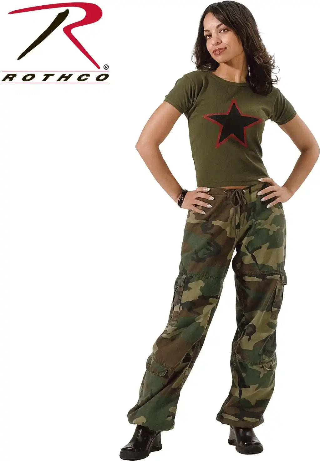 Rothco Womens Unwashed Camo Paratrooper Fatigue Pants