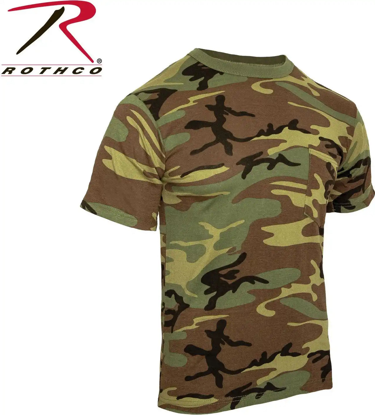 Rothco Woodland Camo t Shirt with Pocket