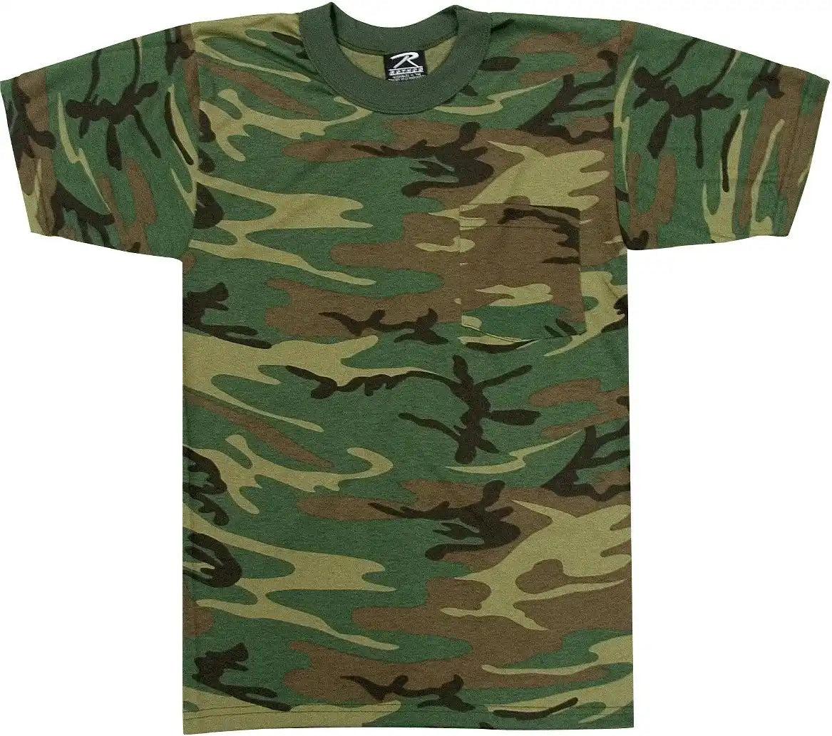 Rothco Woodland Camo t Shirt with Pocket