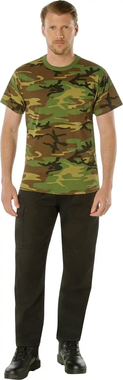 Rothco Woodland Camo t Shirt with Pocket