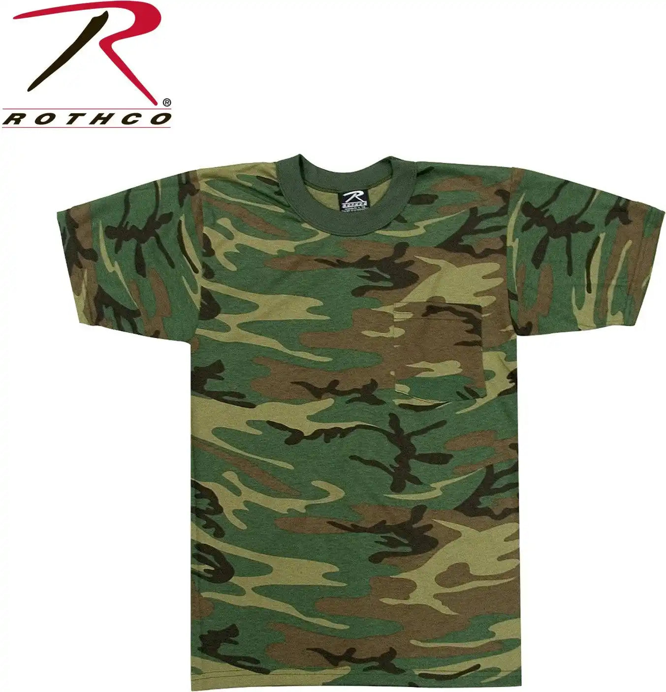 Rothco Woodland Camo t Shirt with Pocket