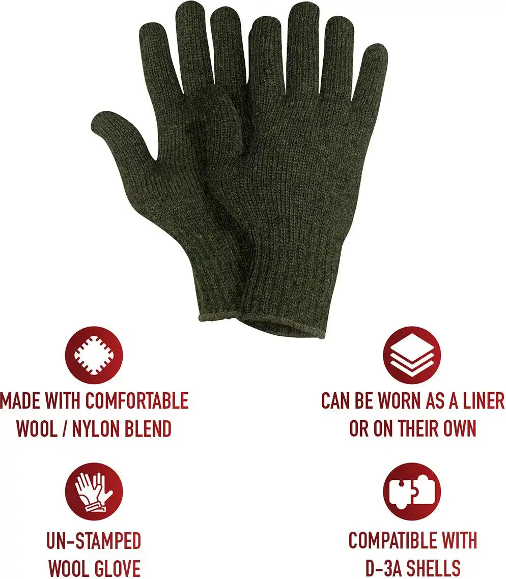 Rothco Wool Glove Liners Unstamped