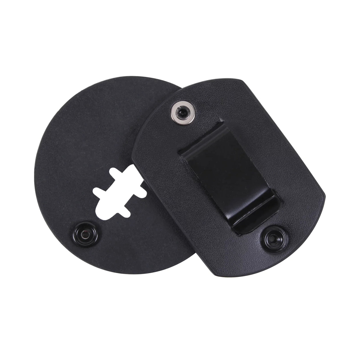 Round Leather Clip-on Badge Holder