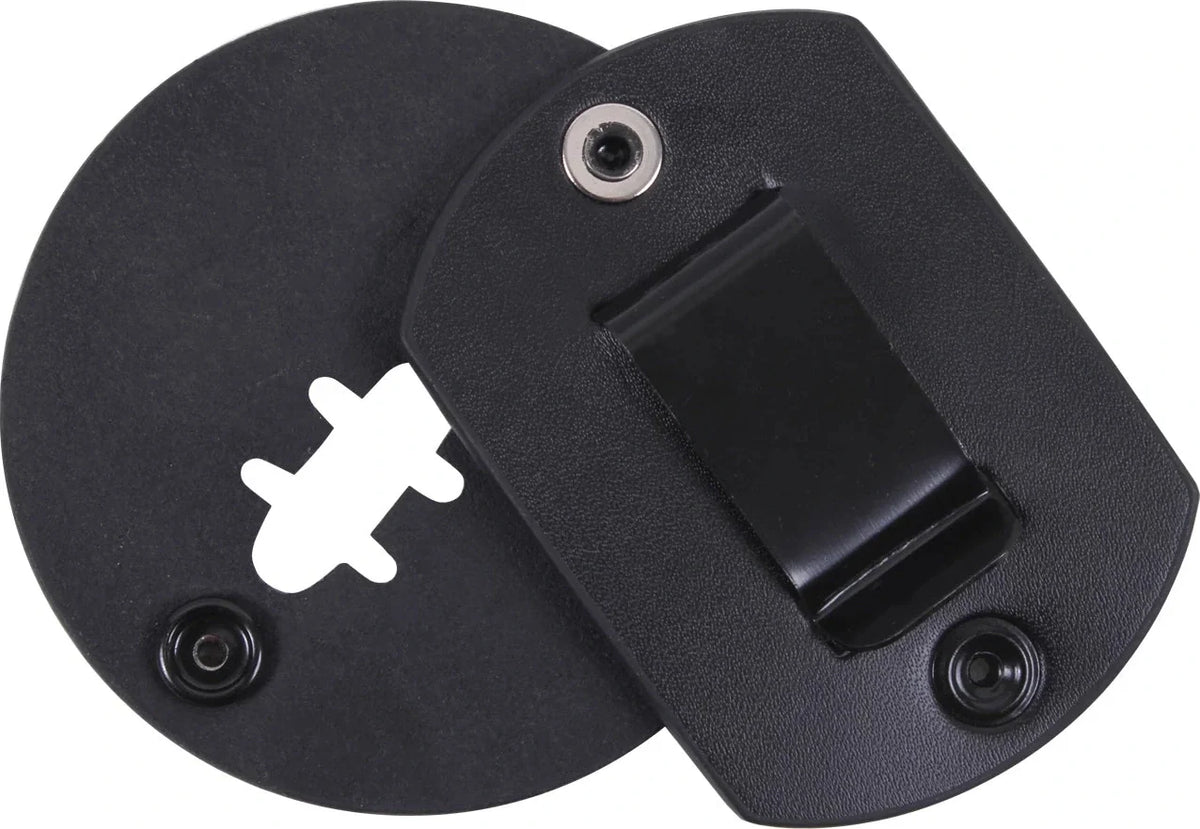 Round Leather Clip-on Badge Holder