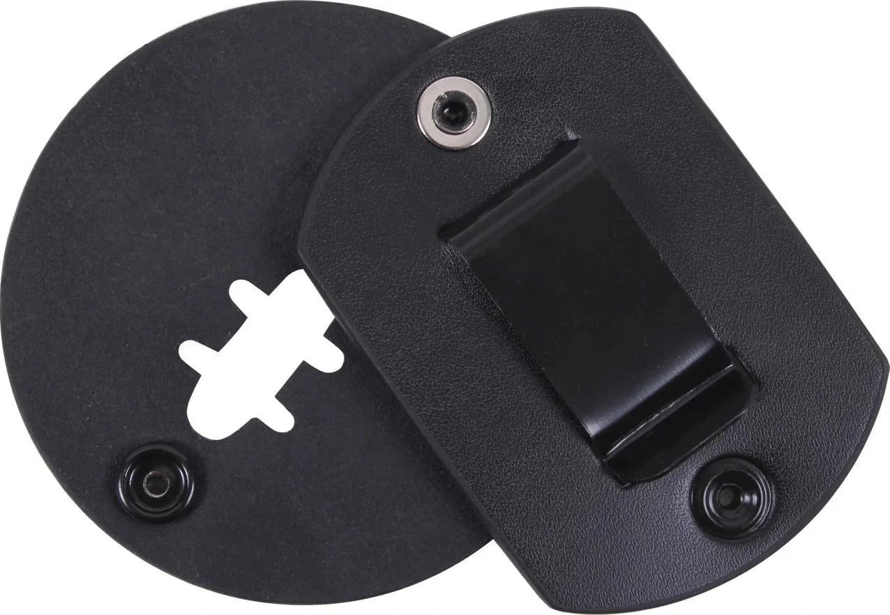 Round Leather Clip-on Badge Holder