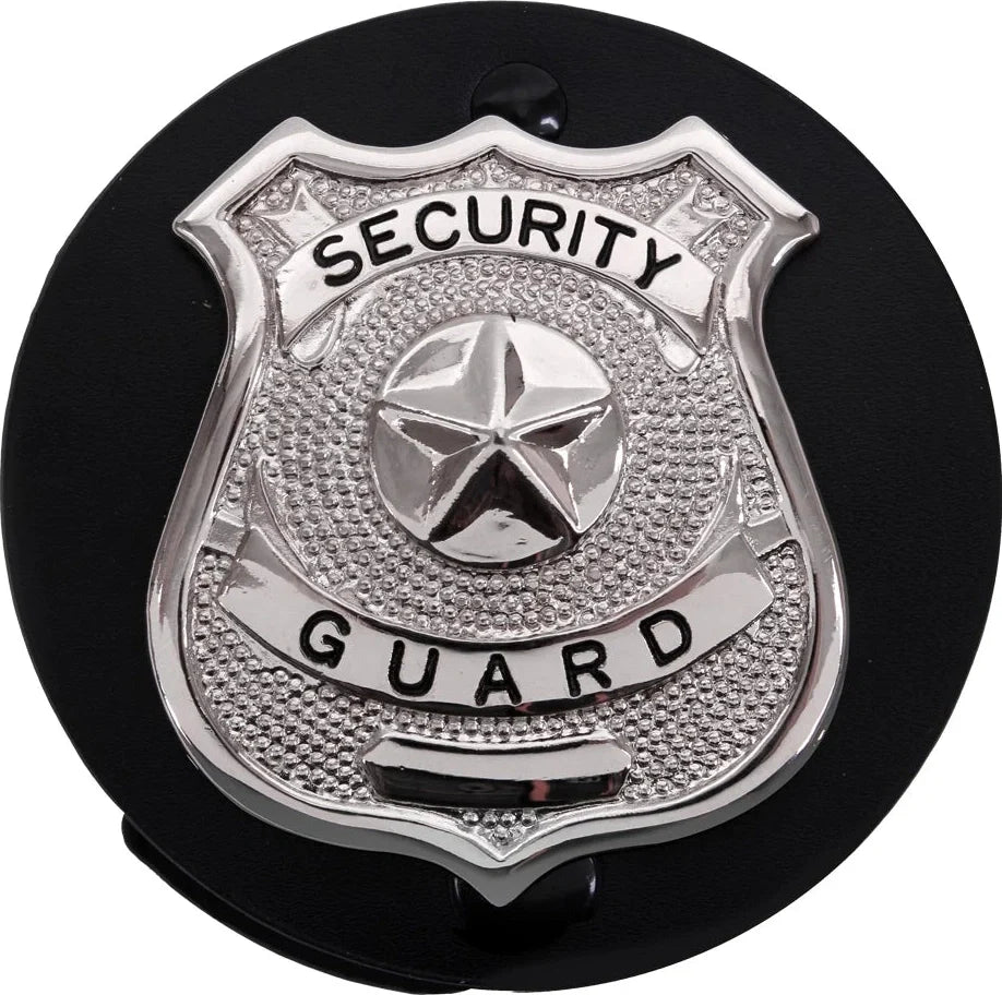 Round Leather Clip-on Badge Holder
