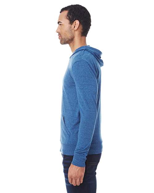 Royal Black Triblend Triblend Full-Zip Lightweight Hooded Sweatshirt - 302Z