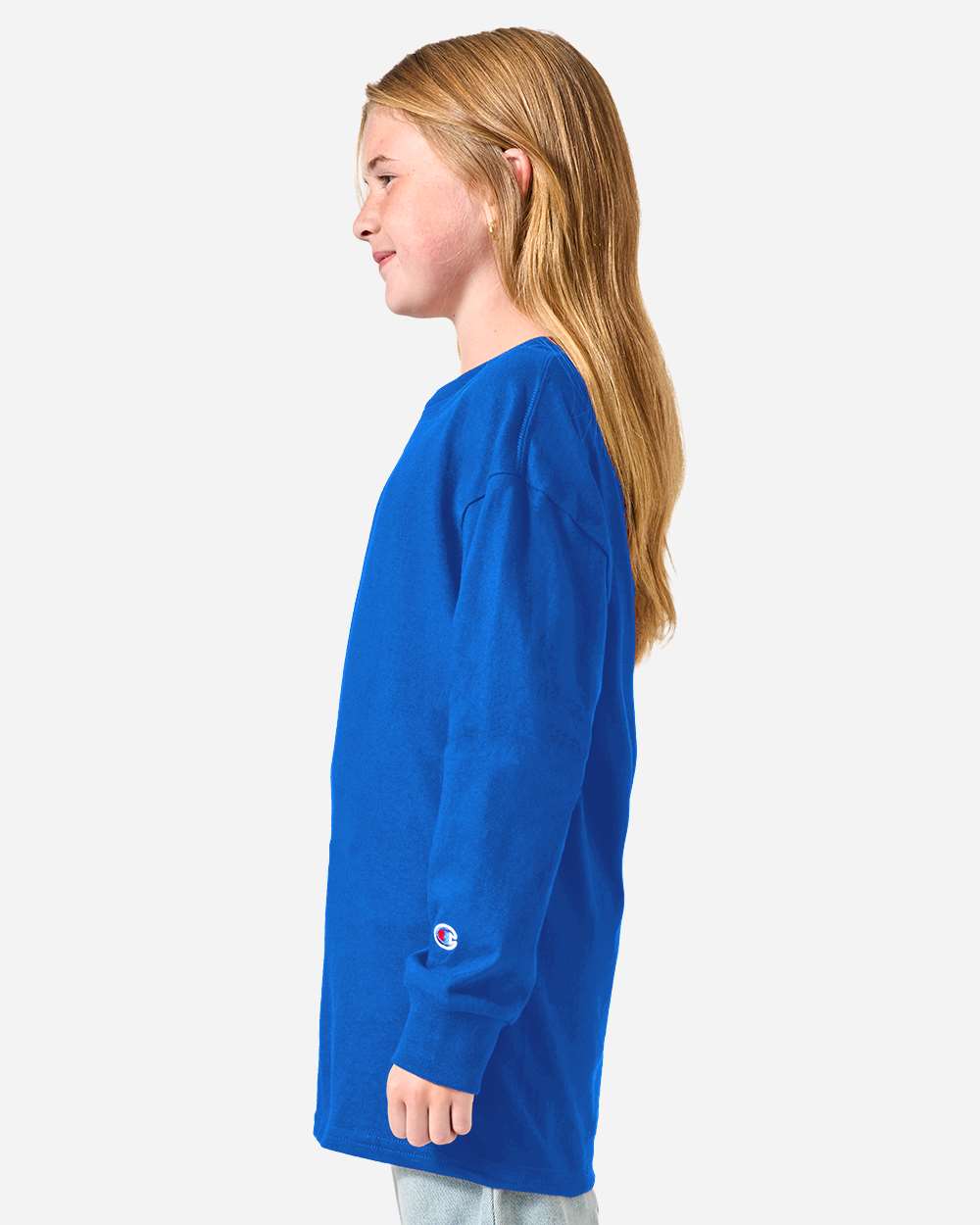 Royal Blue Youth Long Sleeve T-Shirt - CH1751 plain