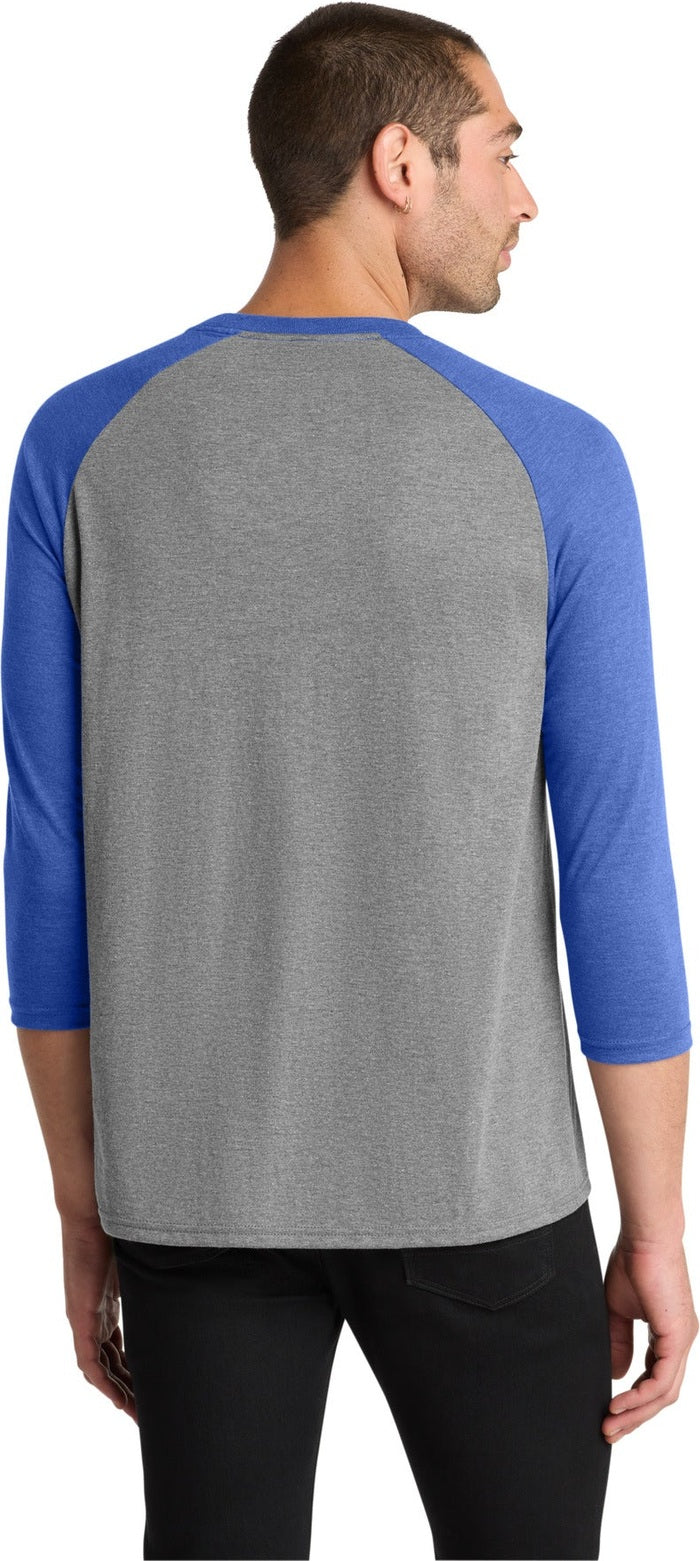 Royal Fr/Gry F District Perfect Tri 3/4-Sleeve Raglan. DM136