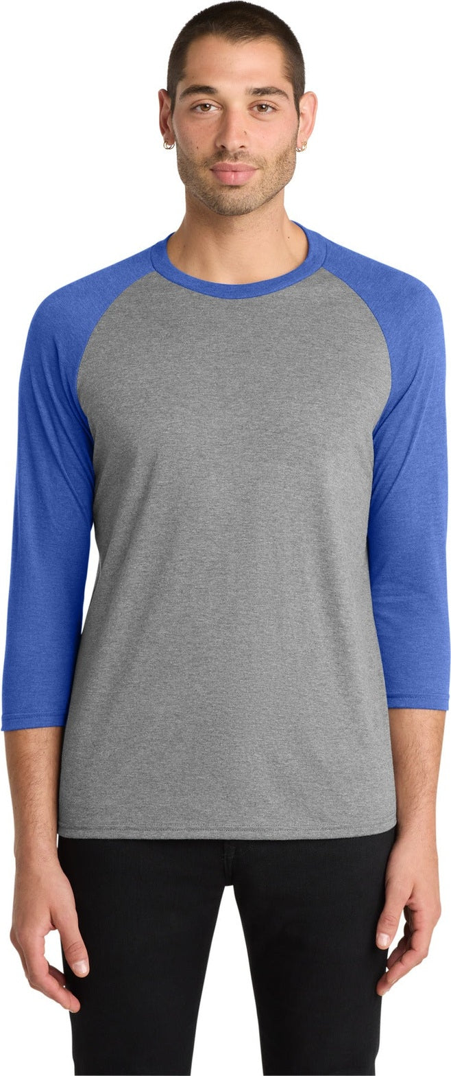 Royal Fr/Gry F District Perfect Tri 3/4-Sleeve Raglan. DM136