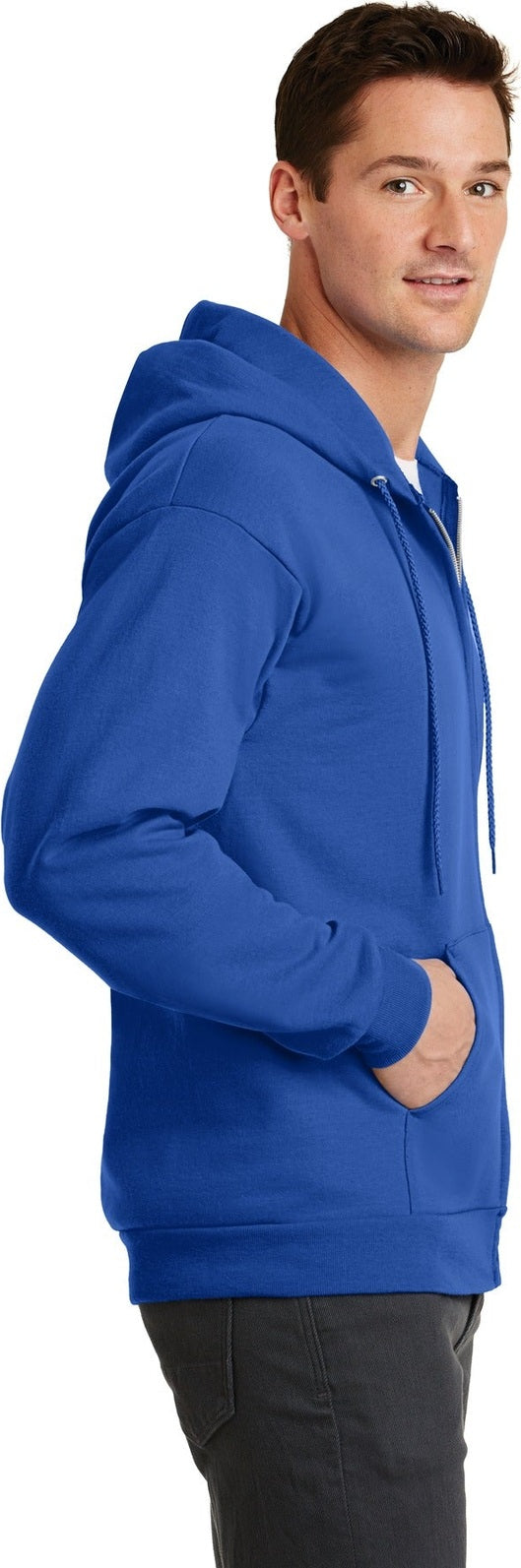 Royal Port & Co Core Fleece Full-Zip Hooded Sweatshirt. PC78ZH