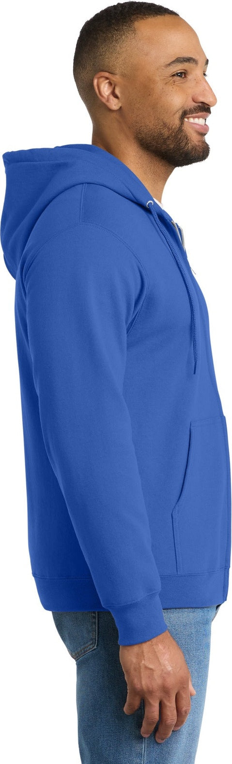 Royal Port & Co Tall Essential Fleece Full-Zip Hooded Sweatshirt. PC90ZHT