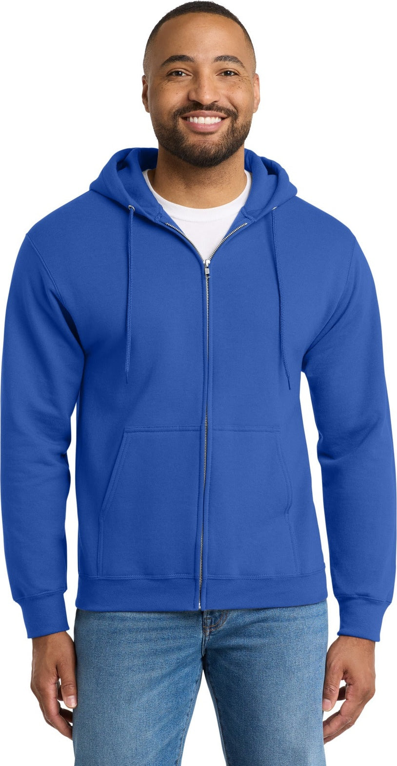 Royal Port & Co Tall Essential Fleece Full-Zip Hooded Sweatshirt. PC90ZHT