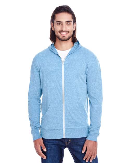 Royal Triblend Triblend Full-Zip Lightweight Hooded Sweatshirt - 302Z