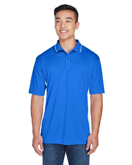 Front View of Royal/ White Men's Cool & Dry Sport Two-Tone Polo - 8406